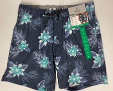 HURLEY Men's Swim Shorts Trunks Board FLORAL Stretch XL 7.5 Inseam DARK BLUE Tro