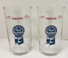 VINTAGE OLD STYLE BEER GLASS TASTER SAMPLER SHORTY 4.5" ~ LOT OF 2 ORIGINAL