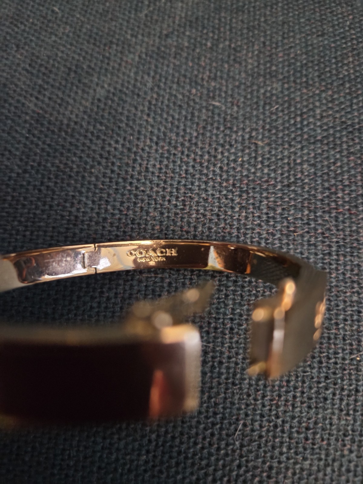 Vintage Coach Goldtone Solid Bangle Bracelet - image 3