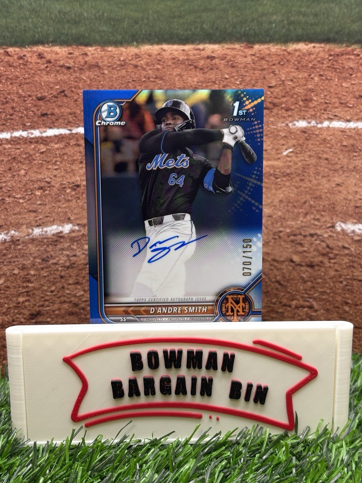 2022 Bowman Chrome Draft Blue Refractor D'Andre Smith 1st Rookie AUTO 070/150