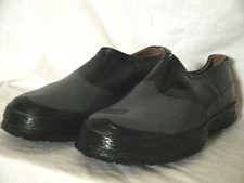 Vintage 50s BF Goodrich Rain Shoes Black Two Tone Rubber Galoshee 7 1/2 NOS New