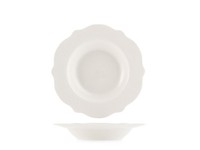 H&h 6 Tiefe Teller Mit Wellrand Blanc In New Bone China Elfenbein 21,5 Cm