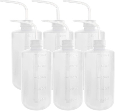 6 Pcs Plastic Safety Wash Bottle Lab Squeeze Bottle 500ml LDPE Squirt Bottles