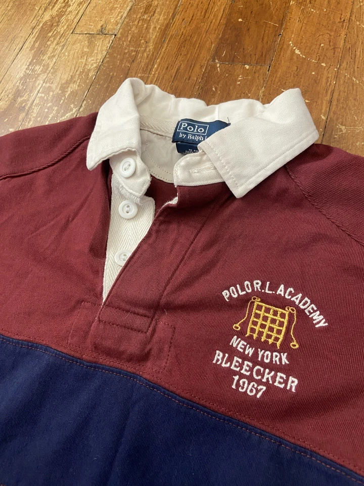 Vintage Polo Ralph Lauren Rugby Knit Padded Elbow Embroidered Shirt Youth Small - Image 2 of 4
