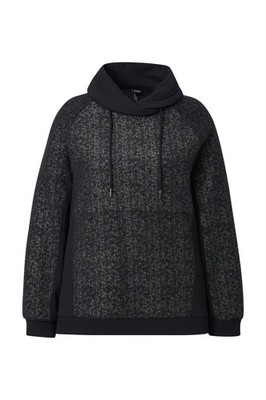 Ulla Popken Damen große Größen Sweatshirt Glitzereffekt Stehkragen