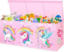 Extra Large Toy Chest, Collapsible Sturdy Toy Storage Organizer with Lids, 40"X1