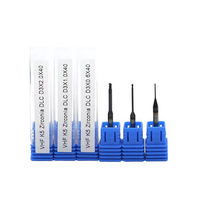 3pcs DLC VHF Zirconia Milling Bur Diamond Coating CAD CAM Dental Lab Drills