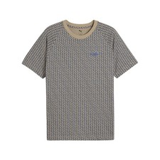 PUMA Essentials Herringbone Crew Neck Short Sleeve T-Shirt Mens Beige Casual Top