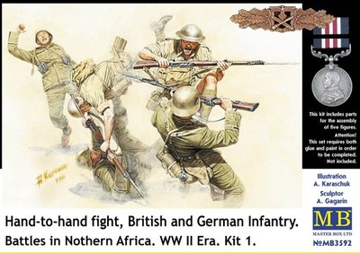 Master Box 3592 Hand-to-Hand fight Brit. & Germ. Infantr in 1:35 Figuren Bausatz