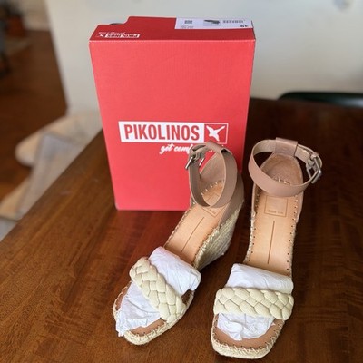 NEW Pikolinos Vila W9Y-1508 wedge sandals, Size 39, Beige