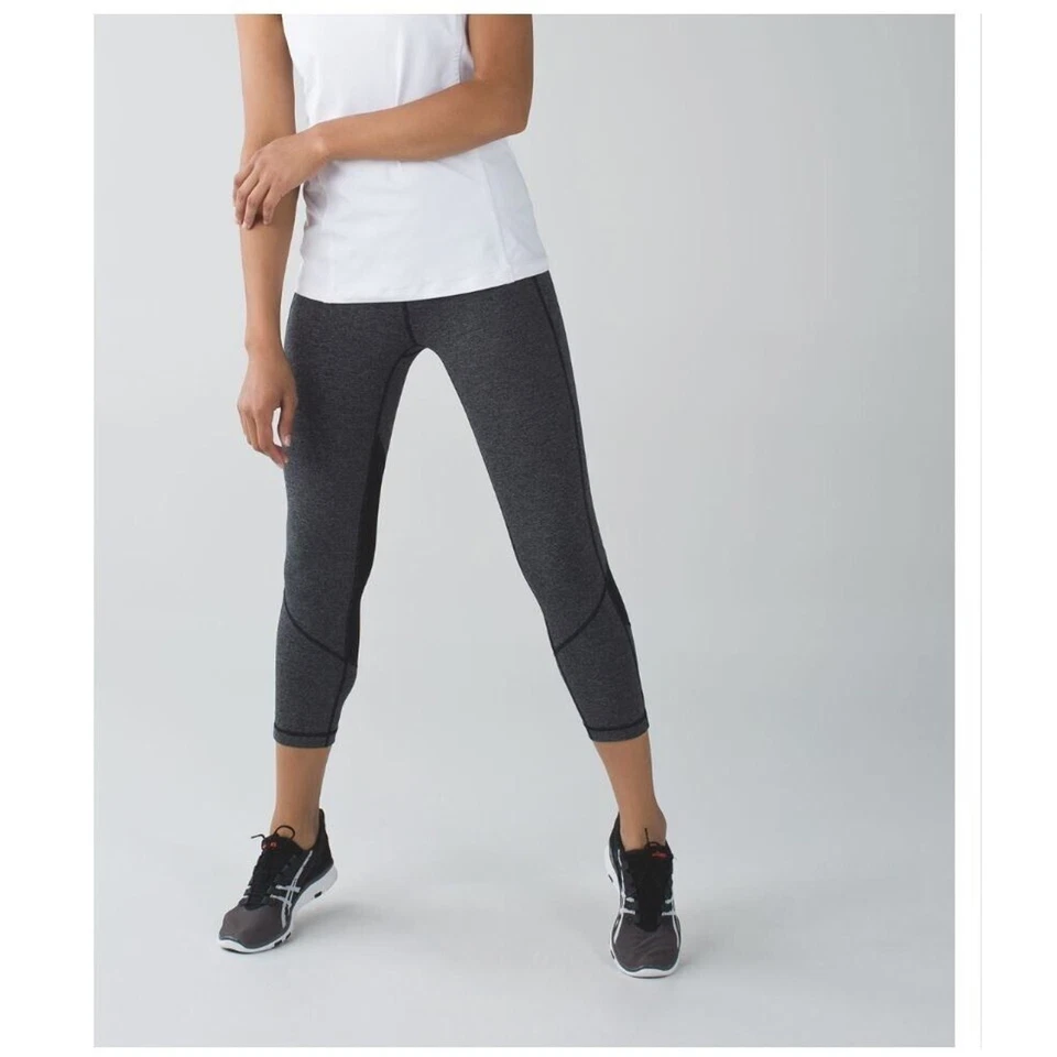 LULULEMON Pace Rival Crop Leggings Wee Stripe Exploded Butterfly Angel Wing 4 - Image 4 of 4