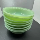 Lot of 8 MCM Fire King Jadeite Jane Ray  ~ Fruit/ Dessert Bowls ~4-7/8"