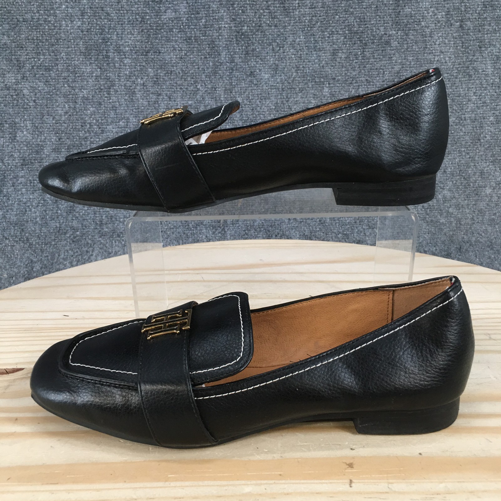Tommy Hilfiger Trudiy Loafer Shoes Womens 8.5 M Casual Low Faux Leather Black thumbnail 2