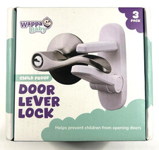 Wappa Baby Door Lever Lock 3 Pack Child Proof Toddler Safety NEW-SEALED