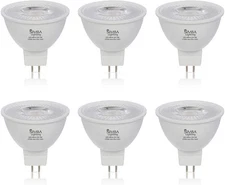 [6 Pack] LED MR16 5W 12V 35W 50W Halogen Replacement Bulbs GU5.3 Bi-Pin 2700K