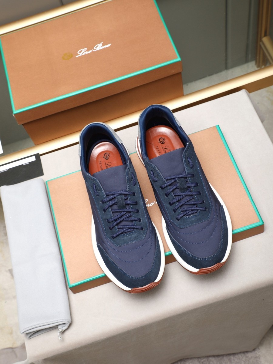 Loro Piana Blue Runner Sneaker Navy Blue Suede Men's Size | eBay