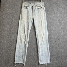 Vintage Levis 501 Jeans Mens 30x32 Light Wash Distressed Button Fly Made USA 90s