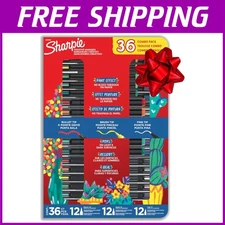 Kid-Friendly Acrylic Markers, 36 Colors, Assorted Tips