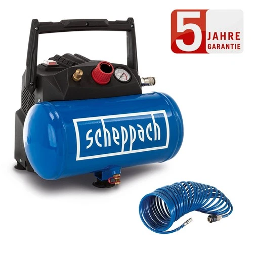 Scheppach Kompressor HC06 ölfrei 8bar 1200W + 5 m Sprialschlauch - Bild 1 von 17