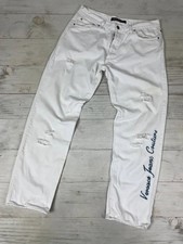 Vintage Versace Jeans Couture Denim Jeans Big Logo 90s Y2K Men Size 38 White
