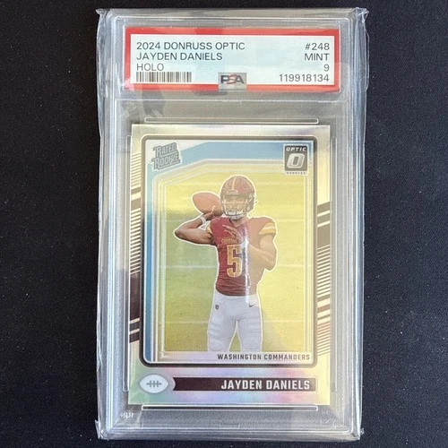 2024 Panini Donruss Optic JAYDEN DANIELS OPTIC HOLO RATED ROOKIE PSA 9 (RC)