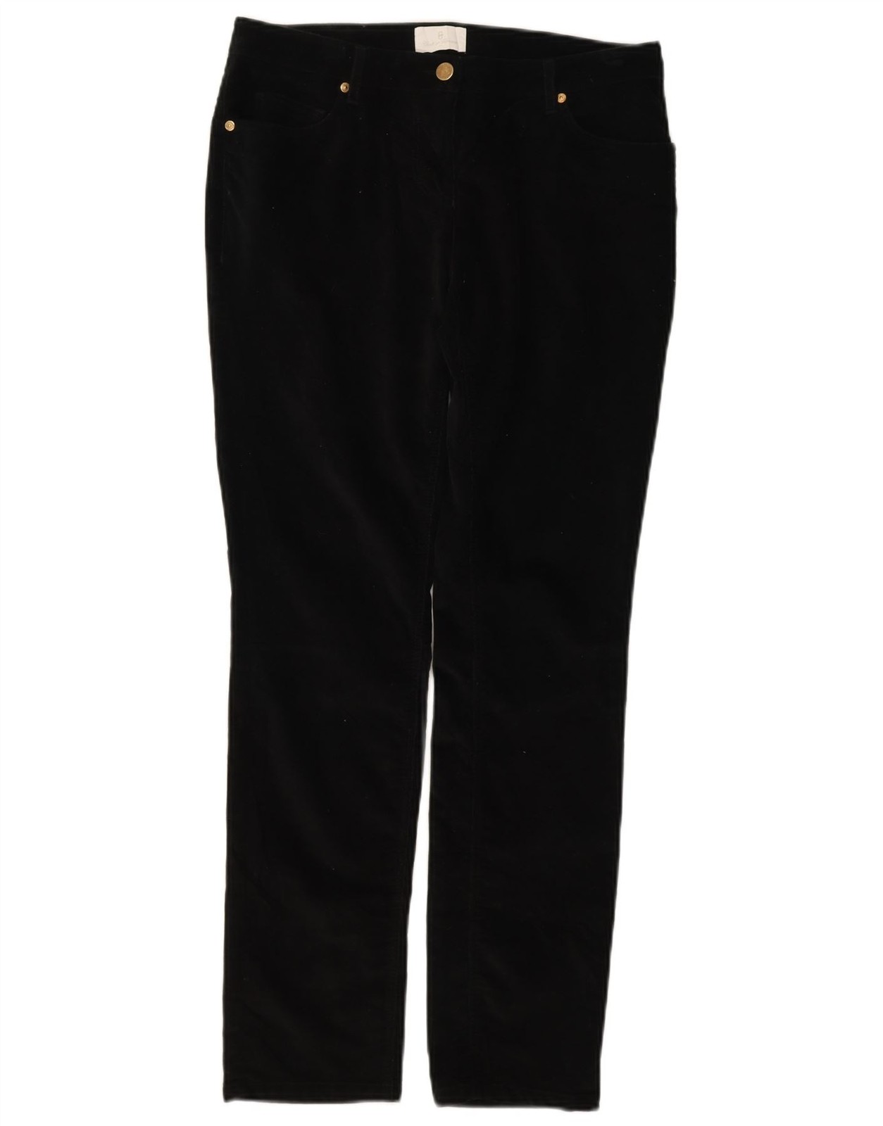 CONTE OF FLORENCE Womens Slim Corduroy Trousers IT 44 Medium W30 L30 Black AG10