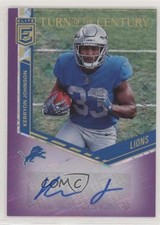 2018 Donruss Elite Turn of the Century Purple 9/49 Kerryon Johnson Auto 01bj