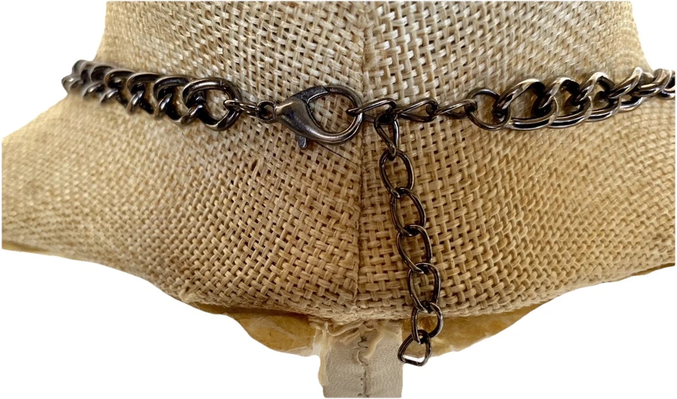 复古可调节紫色紫水晶声明围兜项链 19 英寸 - 21 英寸长 — 第 4/4 张图片