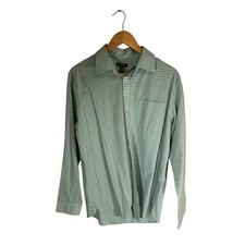 Van Heusen Men's Long Sleeve Plaid Button Down Shirt Size Medium Mint Green