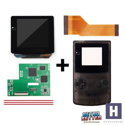 HISPEEDIDO GBC AMOLED Set + Gehäuse Laminated OSD Q10 IPS Display Gameboy Color