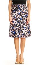 J. Crew Hibiscus Floral Skirt Midi A Line Multicolor Women's 2 Preppy Flower