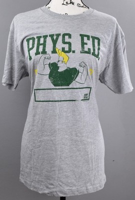 Johnny Bravo Phys Ed Cartoon Network Tee Unisex M Gray NWT