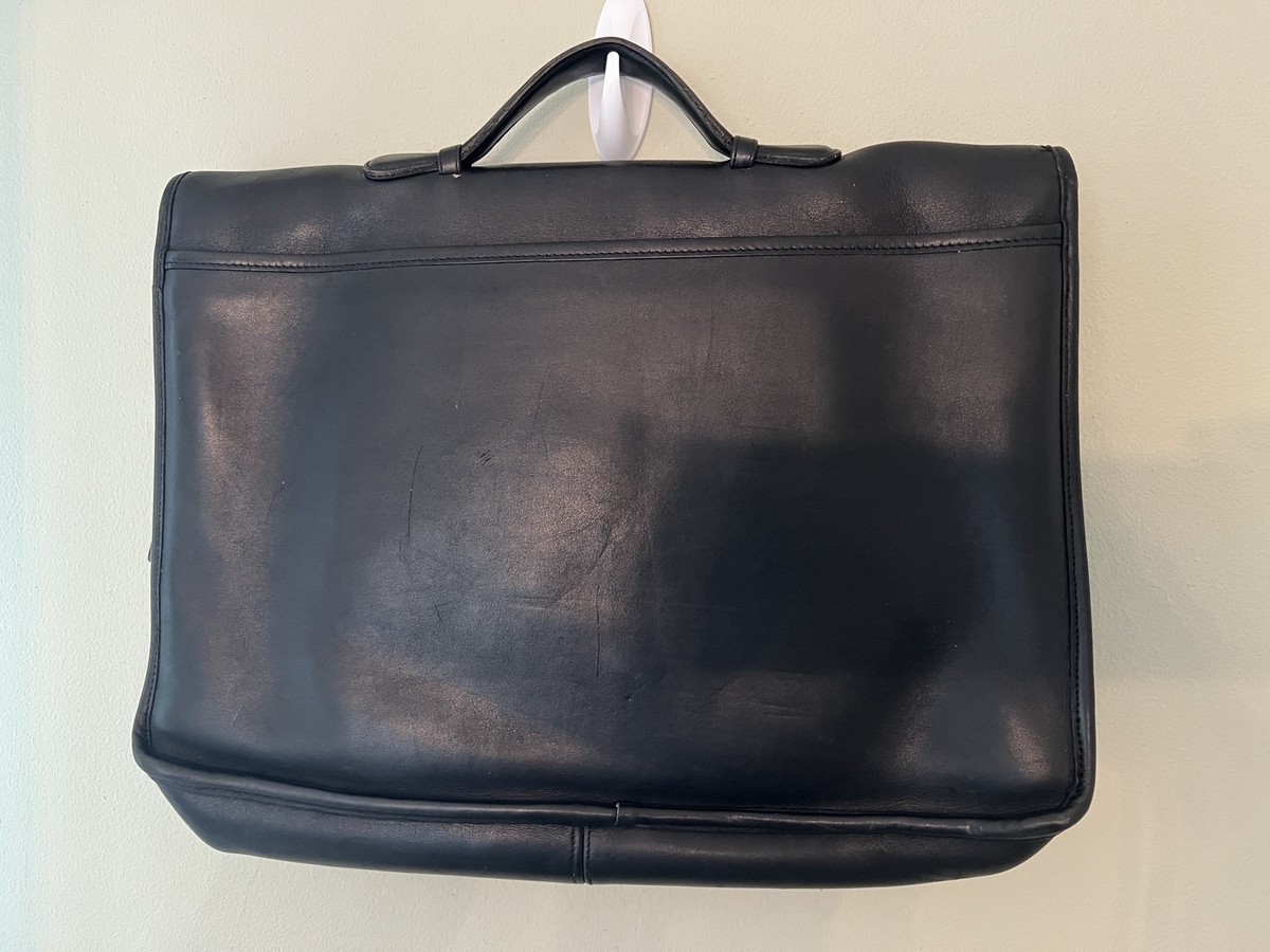 バッグ Old Coach Lexington Leather Brief Case Vintage Coach Lexington Briefcase Black Leather Messenger Laptop