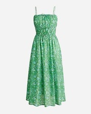 J. Crew Women’s Tie Front Voile Cover Up Midi Dress Marigold Blooms Green Size S