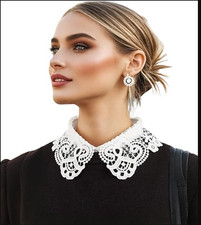 Fake Collar Detachable Dickey Collar, Lace False Collars Half Shirts Peter Pa...