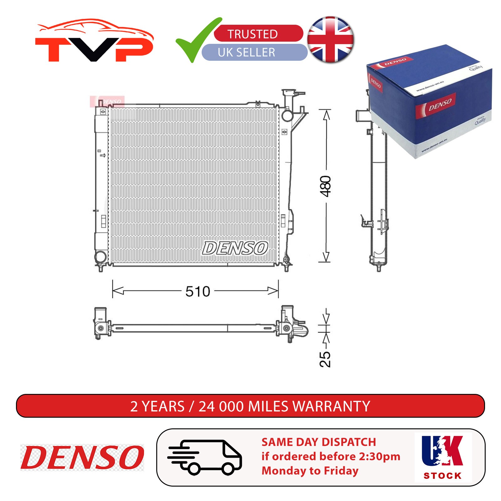 RADIATOR ENGINE COOLING DRM41015 FOR HYUNDAI SANTA/FE/III/SUV D4HB 2.2L 4cyl - Image 12