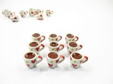 Miniature Drink Beverage White 9 Tea Mug Cup Ceramic Dollhouse Food 13421