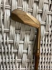 Antique Hickory Wood Shaft The Spalding Gunmetal/Brass Diamondback Putter Golf C