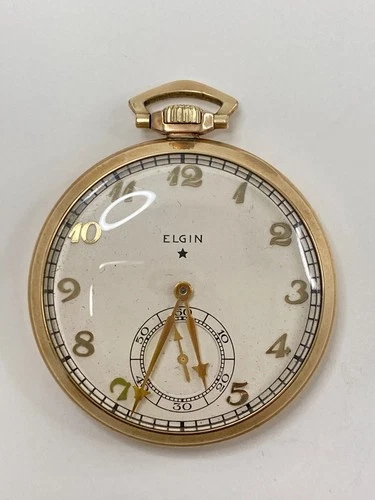 Antique ELGIN 17 Jewels Gold Filled Pocket Watch, Pre-Owned, Runs (32-#95)