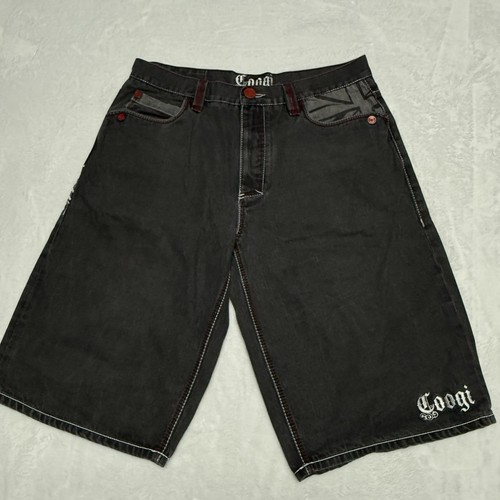 Coogi Australia Jeansshorts Herren 38 grau Denim Jorts bestickte Taschen " - Bild 4 von 10