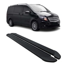 Trittbretter Seitenschweller für Mercedes Vito W447 2014-2026 L1 L2 Alu Schwarz