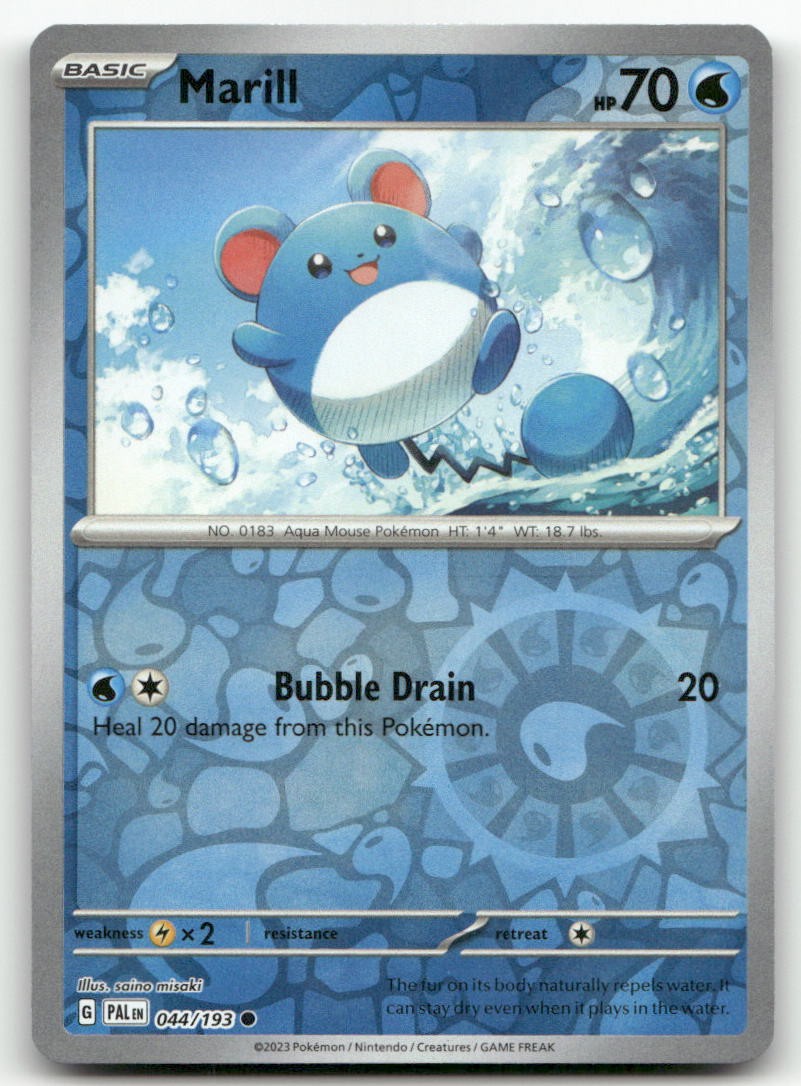 Marill - 044/193 #44/193 (Reverse Holo) (LP) SV02: Paldea Evolved PAL Pokemon