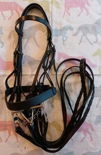 Sabre English Leather Dortmund.Full Size Double Bridle.Black.Excellent Condition
