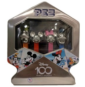PEZ DISNEY 100 YEARS OF WONDER COLLECTORS TIN GIFT SET (4 DISPENSERS INCLUDED) 