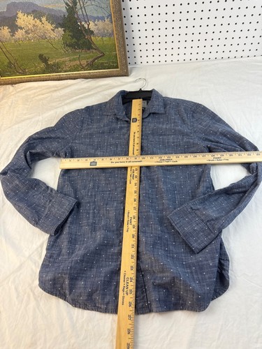 Denim & Flower Slim Fit Blue Button Up Shirt Long Sleeve Men’s Size Medium - Picture 8 of 8