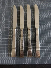 Gorham BALUSTER Hammered Satin  18/8 Stainless Flatware Japan 4 Dinner Knives