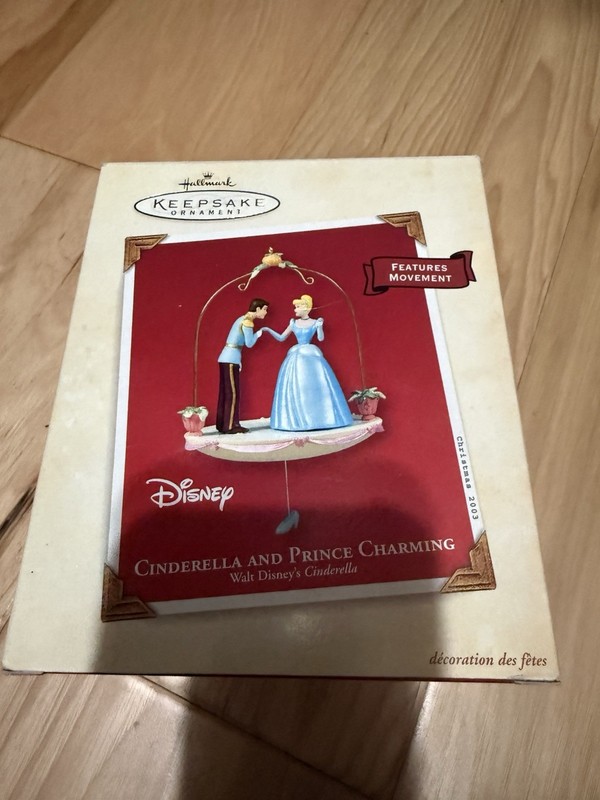 Hallmark 2003 Disney Cinderella and Prince Charming Ornament - LN in Box