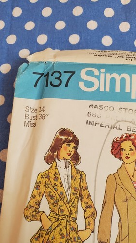 VTG Simplicity Jacket & Pants Sewing Pattern 7137 Retro 1975 Uncut Pattern - Picture 3 of 7