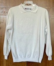 VTG Giorgio Beverly Hills Unisex Size Small White On White Crest Sweatshirt 80s