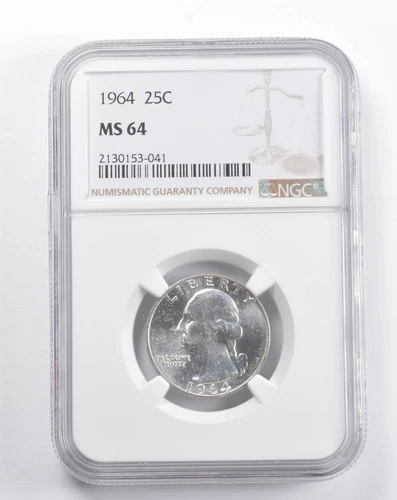 MS64 1964 Washington Quarter NGC INSANE COLOR *5687